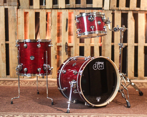 DW Performance Cherry Stain Lacquer Bop Drum Set - 14x18, 8x12, 14x14