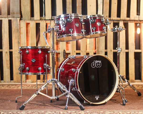 DW Performance Cherry Stain Lacquer Fusion Drum Set - 16x20, 8x10, 9x12, 12x14