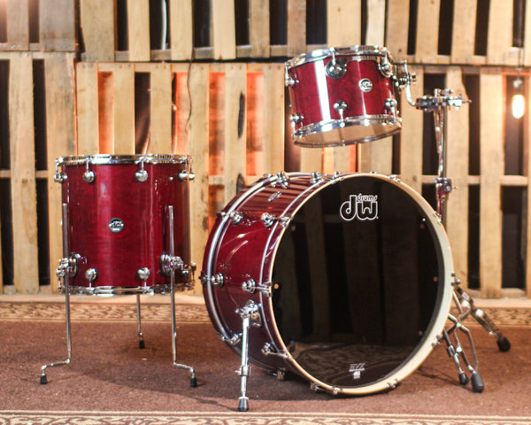 DW Performance Cherry Stain Lacquer Rock Drum Set - 14x24, 9x13, 16x16