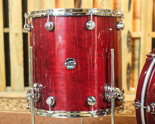 DW Performance Cherry Stain Lacquer Rock Drum Set - 14x24, 9x13, 16x16