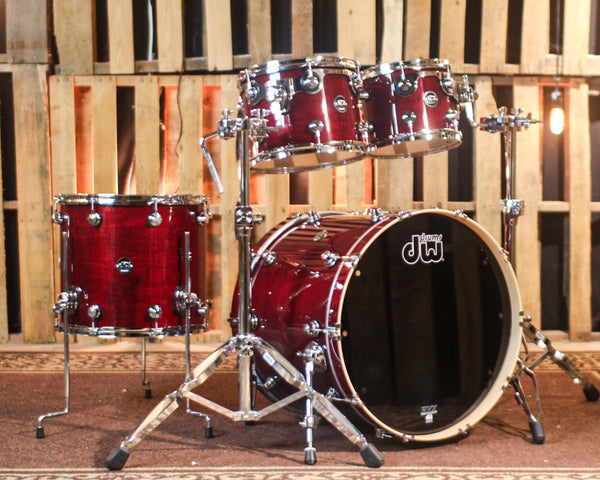 DW Performance Cherry Stain Lacquer Stage Drum Set - 18x22, 8x10, 9x12, 14x16