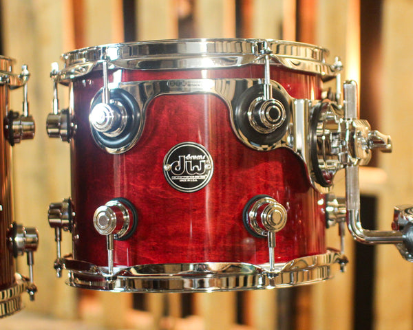 DW Performance Cherry Stain Lacquer Stage Drum Set - 18x22, 8x10, 9x12, 14x16