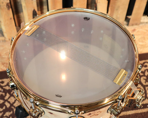 DW 5.5x14 Collector's Purpleheart Mapa Burl Snare Drum - SO#1234033