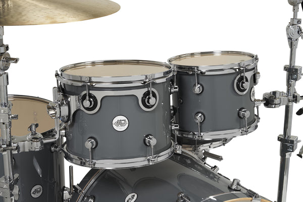 DW Design 4-Piece Steel Gray Lacquer Drum Set - 22,10,12,16 - DDLG2214SG