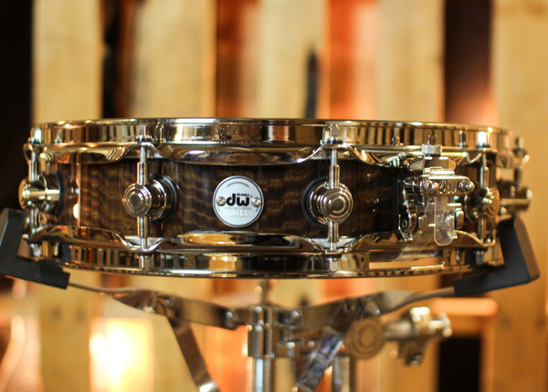 DW 3.14x14 Collector's Maple Mahogany Smoked Figured Eucalyptus Pi Snare Drum - SO#1424828