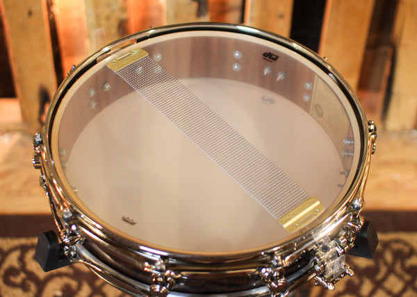 DW 3.14x14 Collector's Maple Mahogany Smoked Figured Eucalyptus Pi Snare Drum - SO#1424828
