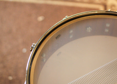 DW 3.14x14 Collector's Maple Mahogany Smoked Figured Eucalyptus Pi Snare Drum - SO#1424828