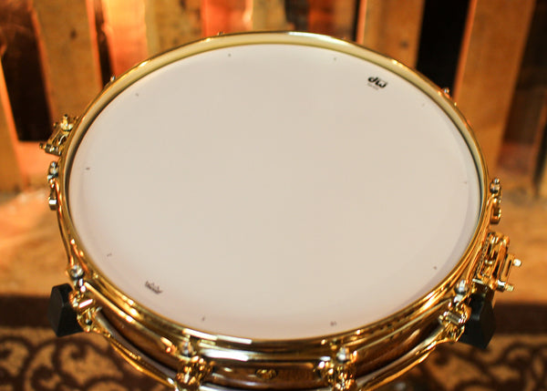 DW 3.14x14 Collector's Maple VLT Light Walnut Stain over Elm Burl Pi Snare Drum - SO#1424829