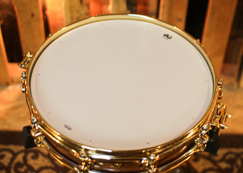 DW 3.14x14 Collector's Maple VLT Light Walnut Stain over Elm Burl Pi Snare Drum - SO#1424829