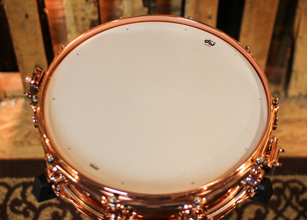 DW 4x14 Collector's Polished Copper Snare Drum w/ Copper Hardware - DRVP0414SPP