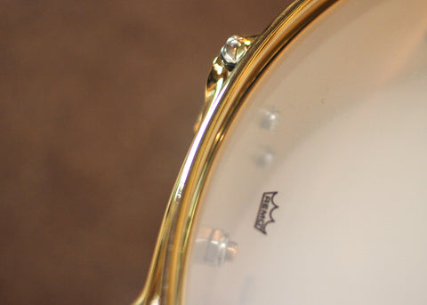 DW 4x14 Collector's Bell Brass Snare Drum w/ Gold Hardware - DRVN0414SPG