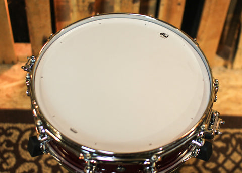 DW 4x14 Collector's Maple VLT Ruby Glass Snare Drum - SO#1350002