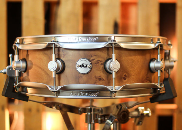 DW 4x14 Collector's SonicPly Natural Hard Satin over Elm Burl Snare Drum - SO#1424832