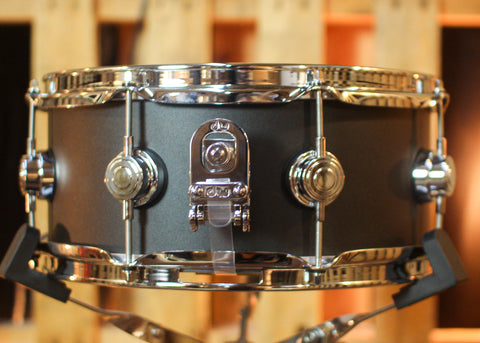 DW 5.5x13 Collector's 3mm Black Powder Coated Aluminum Snare Drum