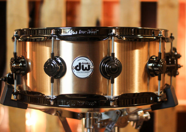 DW 5.5x14 Collector's 3mm Brushed Bell Bronze Snare Drum w/ Black Nickel Hardware - DRVZ5514SVN