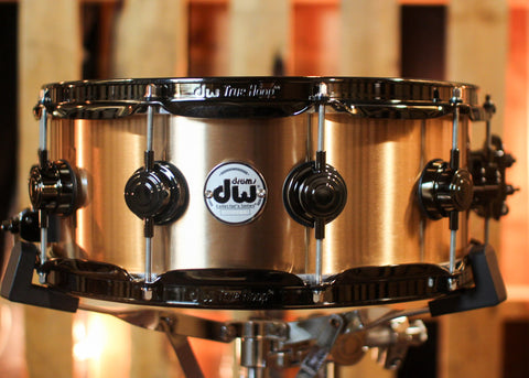 DW 5.5x14 Collector's 3mm Brushed Bell Bronze Snare Drum w/ Black Nickel Hardware - DRVZ5514SVN