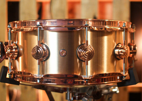DW 5.5x14 Collector's 3mm Brushed Bell Bronze Snare Drum w/ Copper Hardware - DRVZ5514SVP