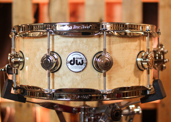 DW 5.5x14 Collector's Maple VLT Natural Lacquer over Birdseye Maple Snare Drum - SO#1409992