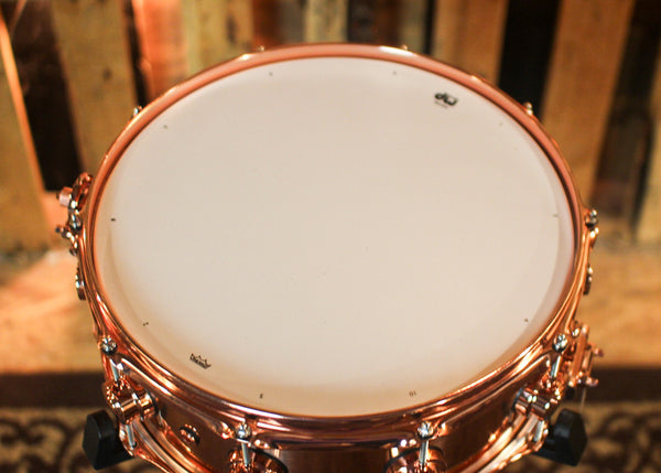 DW 5.5x14 Collector's Polished Copper Snare Drum w/ Copper Hardware - DRVP5514SPP