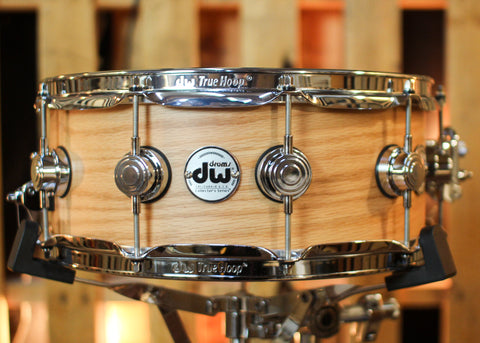 DW 5.5x14 Collector's Pure Oak HVLT Natural Hard Satin Snare Drum - SO#1424763