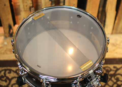 DW 5.5x14 Collector's Satin Black over Brass Snare Drum - DRVD5514SVCBK