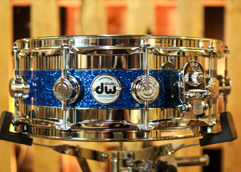 DW 5x14 Collector's Maple Blue Glass Edge Snare Drum - SO#1357367