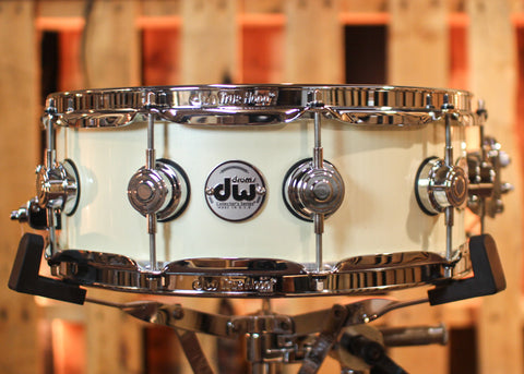 DW 5x14 Collector's Maple VLT Lexus White Lacquer Snare Drum - SO#1127629