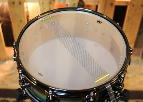 DW 5x14 Collector's SonicPly Regal Blue Burst over Horizontal Padauk Snare Drum - SO#1436557