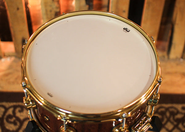 DW 6.5x13 Collector's Purpleheart VLT Red Tigerwood Snare Drum - SO#1421465