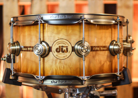 DW 6.5x14 Collector's 50th Anniversary Persimmon Spruce Snare Drum - SO#1274305 - #4 of 200