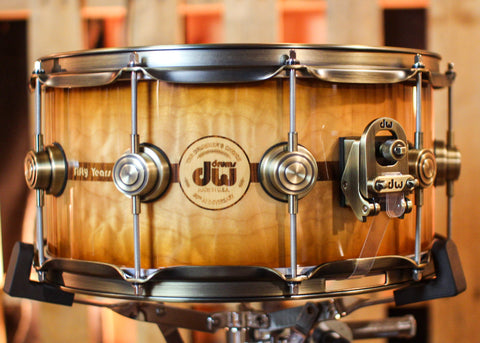 DW 6.5x14 Collector's 50th Anniversary Persimmon Spruce Snare Drum - SO#1274305 - #4 of 200
