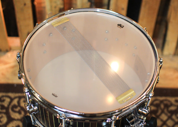 DW 6.5x14 Collector's 333 Natural Hard Satin over Pinstripe Ziricote Snare Drum - SO#1352250