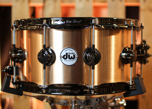 DW 6.5x14 Collector's 3mm Brushed Bell Bronze Snare Drum w/ Black Nickel Hardware