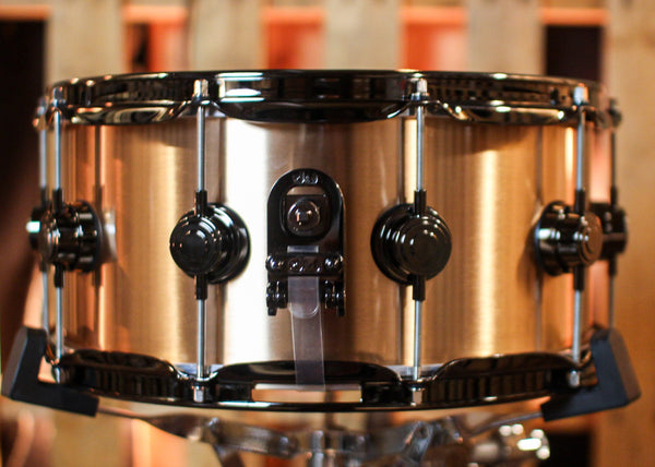 DW 6.5x14 Collector's 3mm Brushed Bell Bronze Snare Drum w/ Black Nickel Hardware