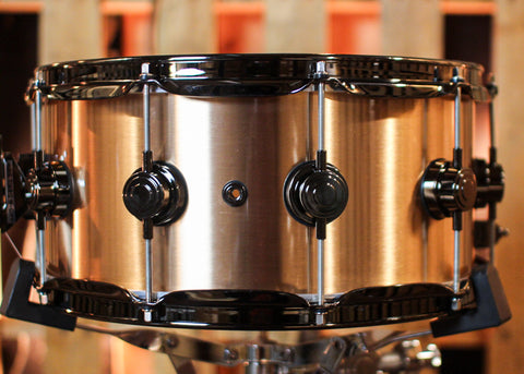 DW 6.5x14 Collector's 3mm Brushed Bell Bronze Snare Drum w/ Black Nickel Hardware