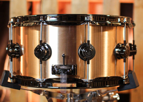 DW 6.5x14 Collector's 3mm Brushed Bell Bronze Snare Drum w/ Black Nickel Hardware
