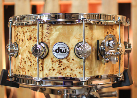 DW 6.5x14 Collector's Cherry Mahogany Mapa Burl Snare Drum - SO#1119661