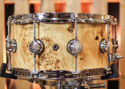 DW 6.5x14 Collector's Cherry Mahogany Mapa Burl Snare Drum - SO#1119661