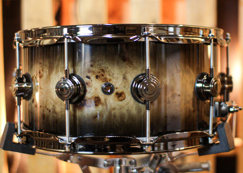 DW 6.5x14 Collector's Contemporary Classic Candy Black Burst over Mapa Burl Snare Drum - SO#1391651