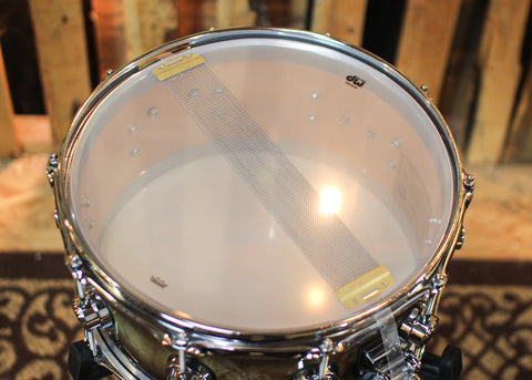 DW 6.5x14 Collector's Maple VLT Candy Black Burst over Mapa Burl Edge Snare Drum - SO#1353638