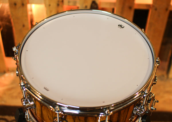 DW 6.5x14 Collector's Maple 333 Almond Burst over Black Limba Snare Drum - SO#1430090