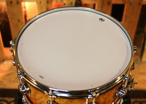 DW 6.5x14 Collector's Maple 333 Almond Burst over Super Quilted Maple Snare Drum - SO#1434411