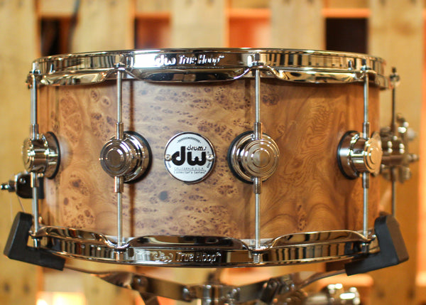 DW 6.5x14 Collector's Maple 333 Natural Hard Satin over Elm Burl Snare Drum - SO#1421337