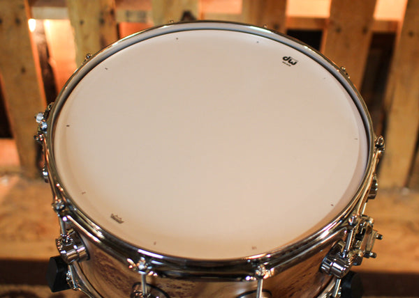 DW 6.5x14 Collector's Maple 333 Natural Hard Satin over Elm Burl Snare Drum - SO#1421337