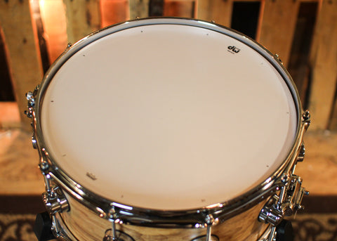 DW 6.5x14 Collector's Maple 333 Natural Hard Satin over Olive Ash Burl Snare Drum - SO#1424758