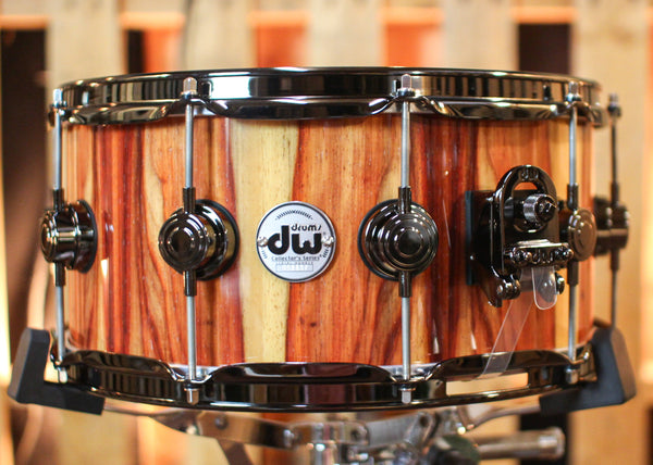 DW 6.5x14 Collector's Maple 333 Candy Stripe Padauk Snare Drum - SO#1234294