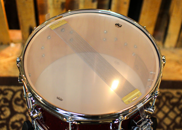 DW 6.5x14 Collector's Maple 333 Ruby Glass Snare Drum - SO#1329248