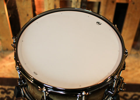 DW 6.5x14 Collector's Maple Mahogany Candy Black Burst over Mapa Burl Snare Drum - SO#1391649