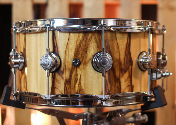 DW 6.5x14 Collector's Maple Mahogany Natural Lacquer over African Chechen Snare Drum - SO#1455516