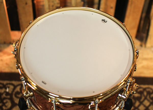 DW 6.5x14 Collector's Maple Mahogany Waterfall Bubinga Snare Drum - SO#1344460